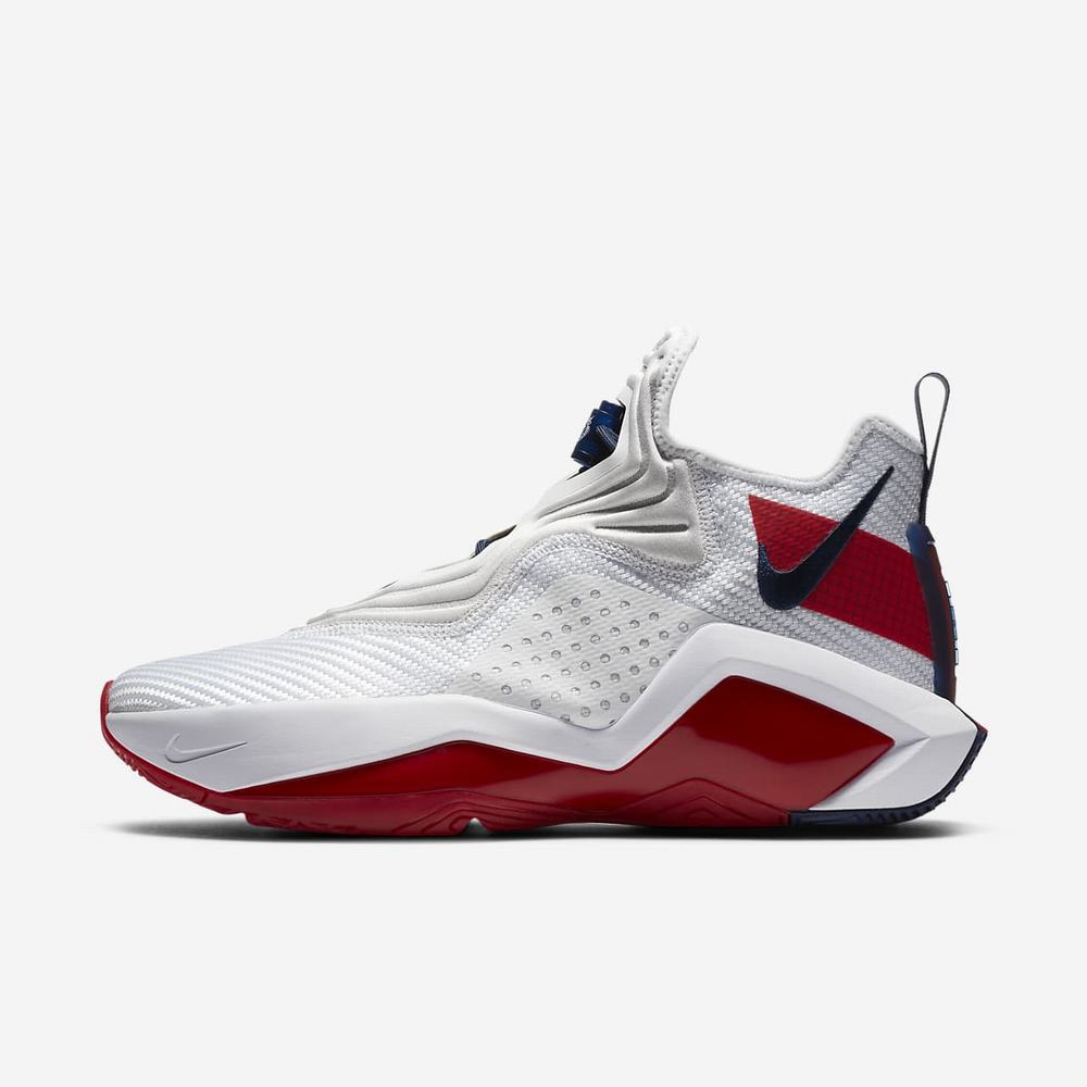 Chaussure De Basket Nike LeBron Soldier 14 Blanche 1940-723 White/Team Red/Midnight Navy/University Red Homme | KTA-11901780